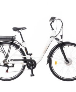 ELEKTROMOS KERÉKPÁR NEUZER E-TREKING ZAGON MXUS MOTOR 28"/17" FEHÉR-ARANY-FEKETE TELESZKÓPOS VILLÁVAL