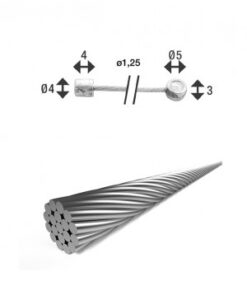 Bowden váltó 19szálas1,25x2250mm 4x4, 0,5x3-as niplivel SH-X13