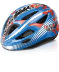 Fejvédo gyermek S/M 51-55 cm hts. vill.LED kék Racer BH-C17