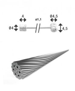Bowden váltó 19szálas rozsdam.1,25x2250mm 4x4 és 4,5x4,5 niplivel SH-X15